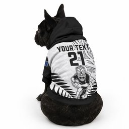 Custom New Zealand Maori Rugby Pet Hoodie Proud Aoteroa Stylised Maori Koru