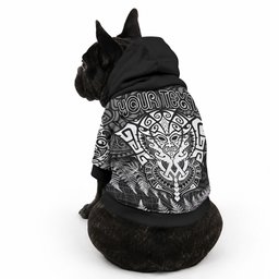 Personalised New Zealand Maori Rugby Pet Hoodie Silver Fern All Black Mix Ta Moko White Style