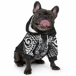 Personalised New Zealand Te Reo Maori Pet Hoodie Kia Kaha Maori Language Week Black Style