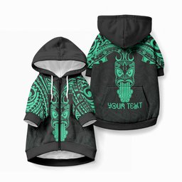 Personalised New Zealand Te Reo Maori Pet Hoodie Kia Kaha Maori Language Week Green Style