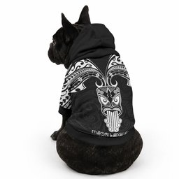 New Zealand Te Reo Maori Pet Hoodie Kia Kaha Maori Language Week Black Style