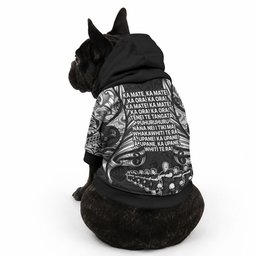 New Zealand Maori Rugby Pet Hoodie Black Haka Dance With NZ Champions History