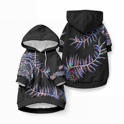 New Zealand Pet Hoodie Aotearoa Silver Fern Mixed Papua Shell Purple Vibe