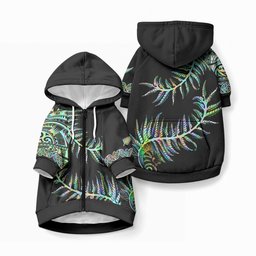 New Zealand Pet Hoodie Aotearoa Silver Fern Mixed Papua Shell Green Vibe