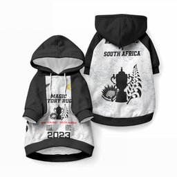 New Zealand South Africa Rugby Pet Hoodie History Commemorative World Cup Winners Unique
