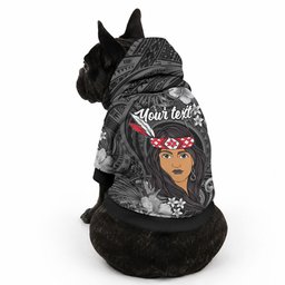 New Zealand Custom Women's Day Pet Hoodie Maori Girl Feathers of Hope - Black