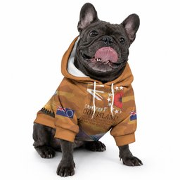 Cook Islands ANZAC Day Personalised Pet Hoodie with Poppy Field