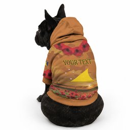 Tokelau ANZAC Day Personalised Pet Hoodie with Poppy Field
