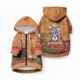 Norfolk Island ANZAC Day Personalised Pet Hoodie with Poppy Field