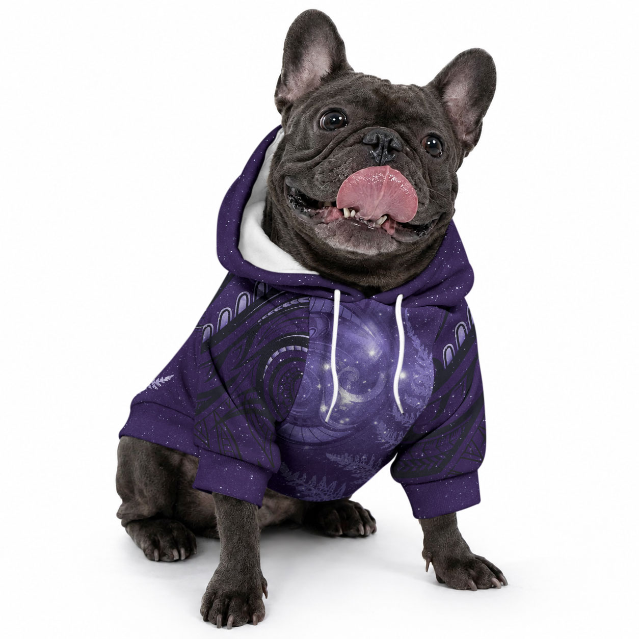 New Zealand Matariki Pet Hoodie Purple Milky Way Stars Night Sky