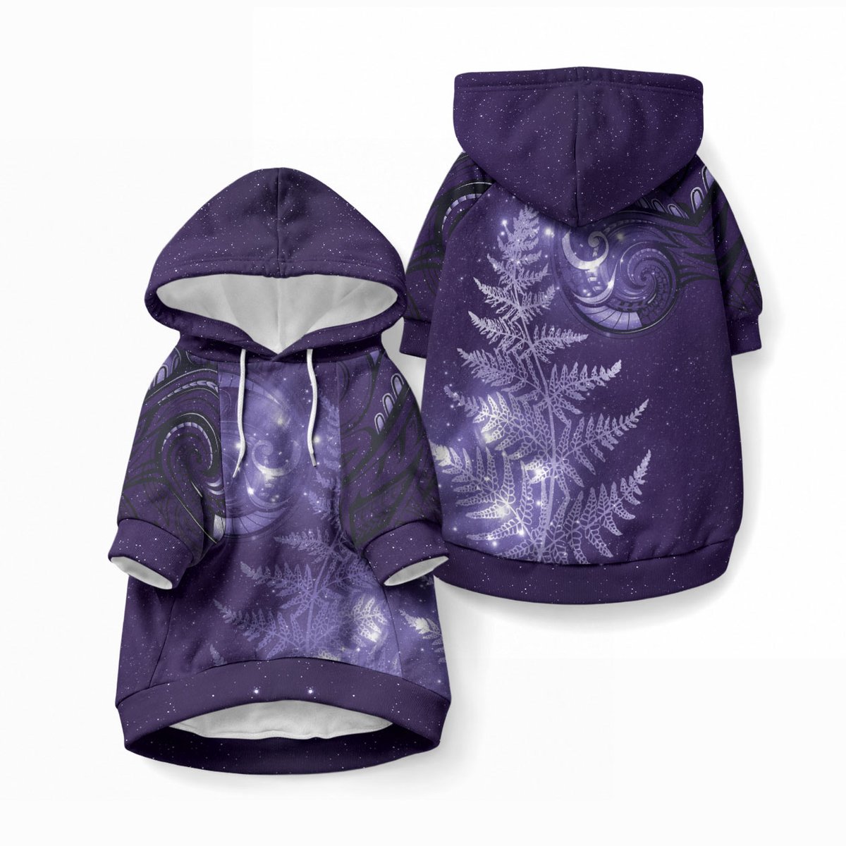 New Zealand Matariki Pet Hoodie Purple Milky Way Stars Night Sky