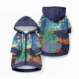 Personalised New Zealand Matariki Art Star Pet Hoodie Koru Fern Night Starry Sky