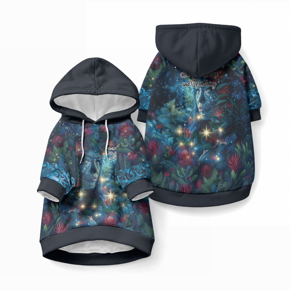New Zealand Matariki Pohutukawa Pet Hoodie Te Mauri te Ora