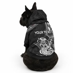 Personalised New Zealand Potae Pango Cricket Pet Hoodie Special Maori Hei Tiki Tribal Tattoo