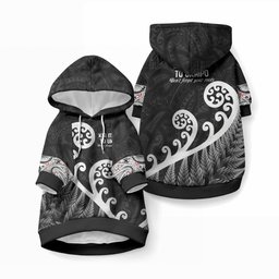 Kia Mau Ki To Ukaipo Pet Hoodie Te Reo Maori Koru Fern Art