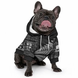 Custom Fiji New Zealand Maori Rugby Pet Hoodie Cibi Dance with Black Fern