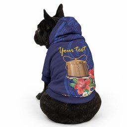 Personalised Tokelau Tropical Hibiscus Pet Hoodie With Polynesian Plumeria Tattoo