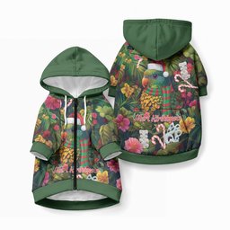 Meri Kirihimete Kakapo Santa Pet Hoodie Merry Christmas with Tropical Vibe
