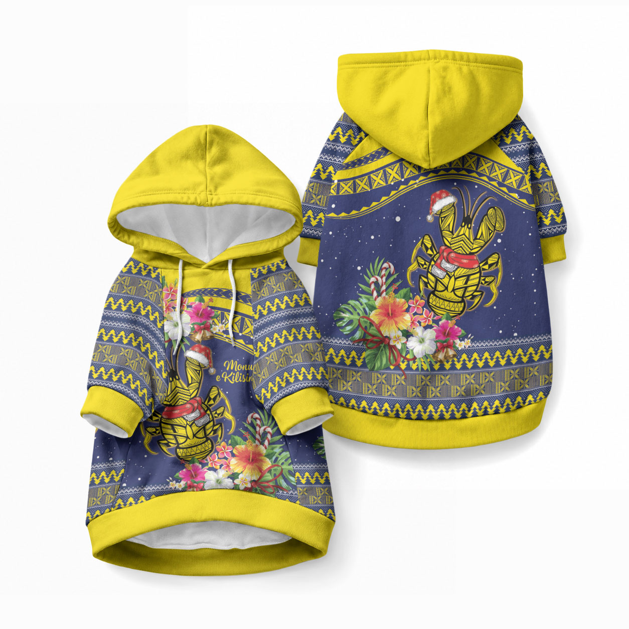 Monuina e Kilisimasi Niue Christmas Pet Hoodie Niuean Tribal Pattern