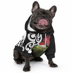 New Zealand Kakapo Christmas Pet Hoodie Meri Kirihimete Pohutukawa Flowers
