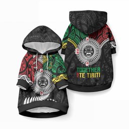 Aotearoa and Cook Islands Mo Te Tiriti Pet Hoodie New Zealand Honour The Treaty Ake!Ake!Ake!