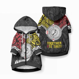 Aotearoa and Niue Mo Te Tiriti Pet Hoodie New Zealand Honour The Treaty Ake!Ake!Ake!