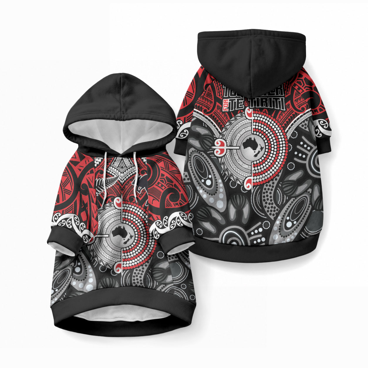 Aotearoa and Australia Pet Hoodie New Zealand Honour The Treaty Ake!Ake!Ake!