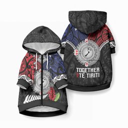 Aotearoa and Samoa Mo Te Tiriti Pet Hoodie Tangata Moana Stand with Tangata Whenua