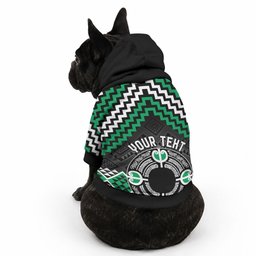 Personalised Aotearoa Niho Taniwha Motif Pet Hoodie Green Style