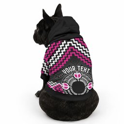 Personalised Aotearoa Niho Taniwha Motif Pet Hoodie Pink Style