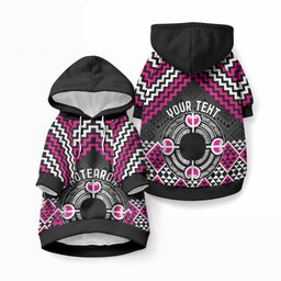 Personalised Aotearoa Niho Taniwha Motif Pet Hoodie Pink Style