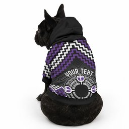 Personalised Aotearoa Niho Taniwha Motif Pet Hoodie Violet Style