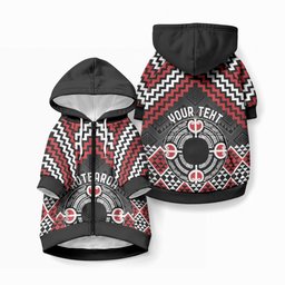 Personalised Aotearoa Niho Taniwha Motif Pet Hoodie Red Style