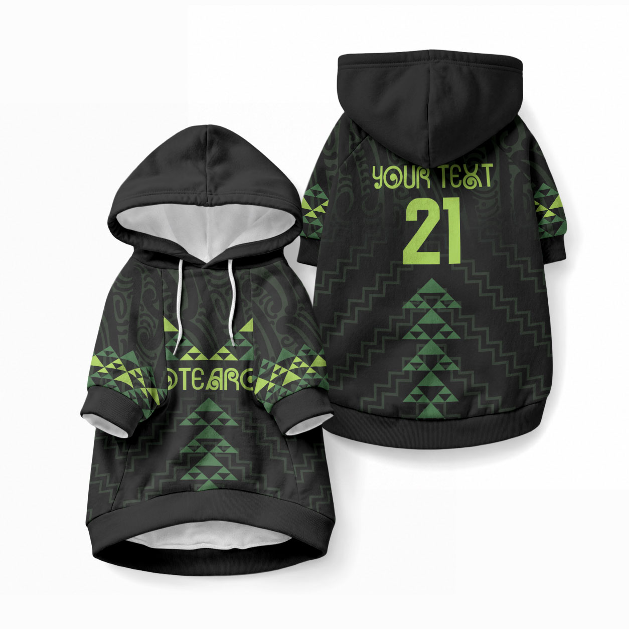 Custom New Zealand Maori Koru Koiri Motif Pet Hoodie
