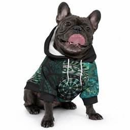 New Zealand Darts Personalised Pet Hoodie Aotearoa Silver Fern Green Papua Shell Spirit