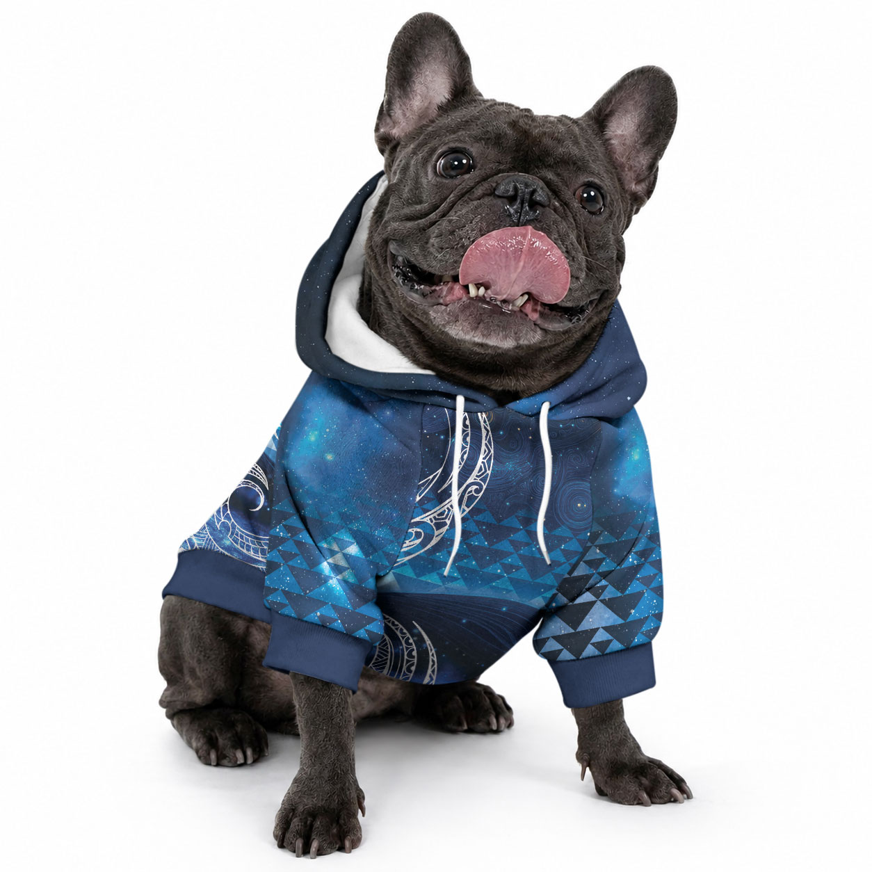 New Zealand Matariki Pet Hoodie Taniko Aramoana With Koru Galaxy Sky Night