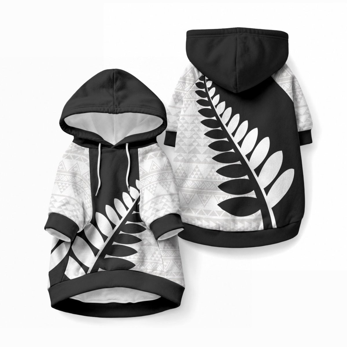 New Zealand Silver Fern Niho Taniwha Pet Hoodie