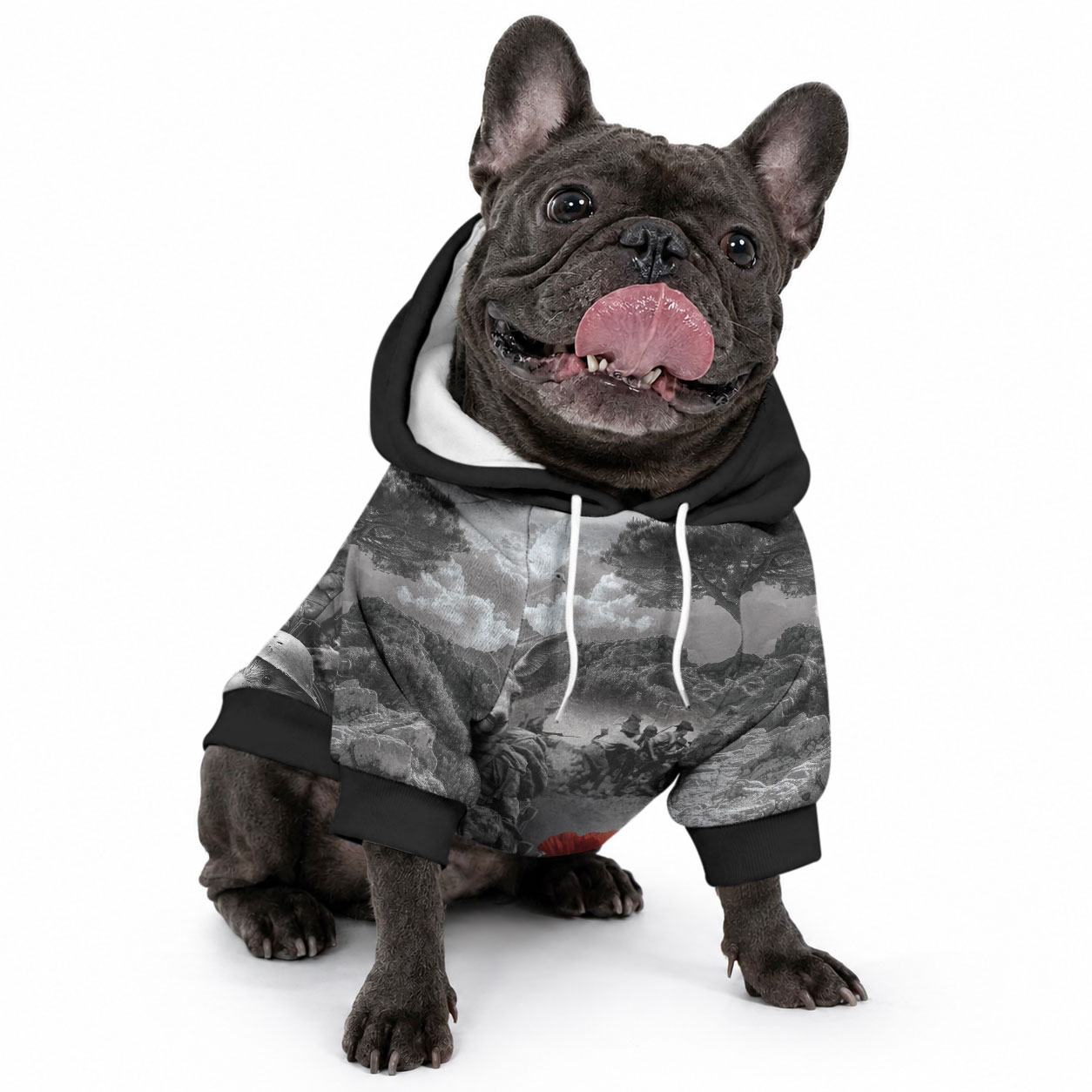 Black ANZAC Personalised The Battle of Lone Pine Pet Hoodie Kiwi-Kangaroo Soldier Lest We Forget