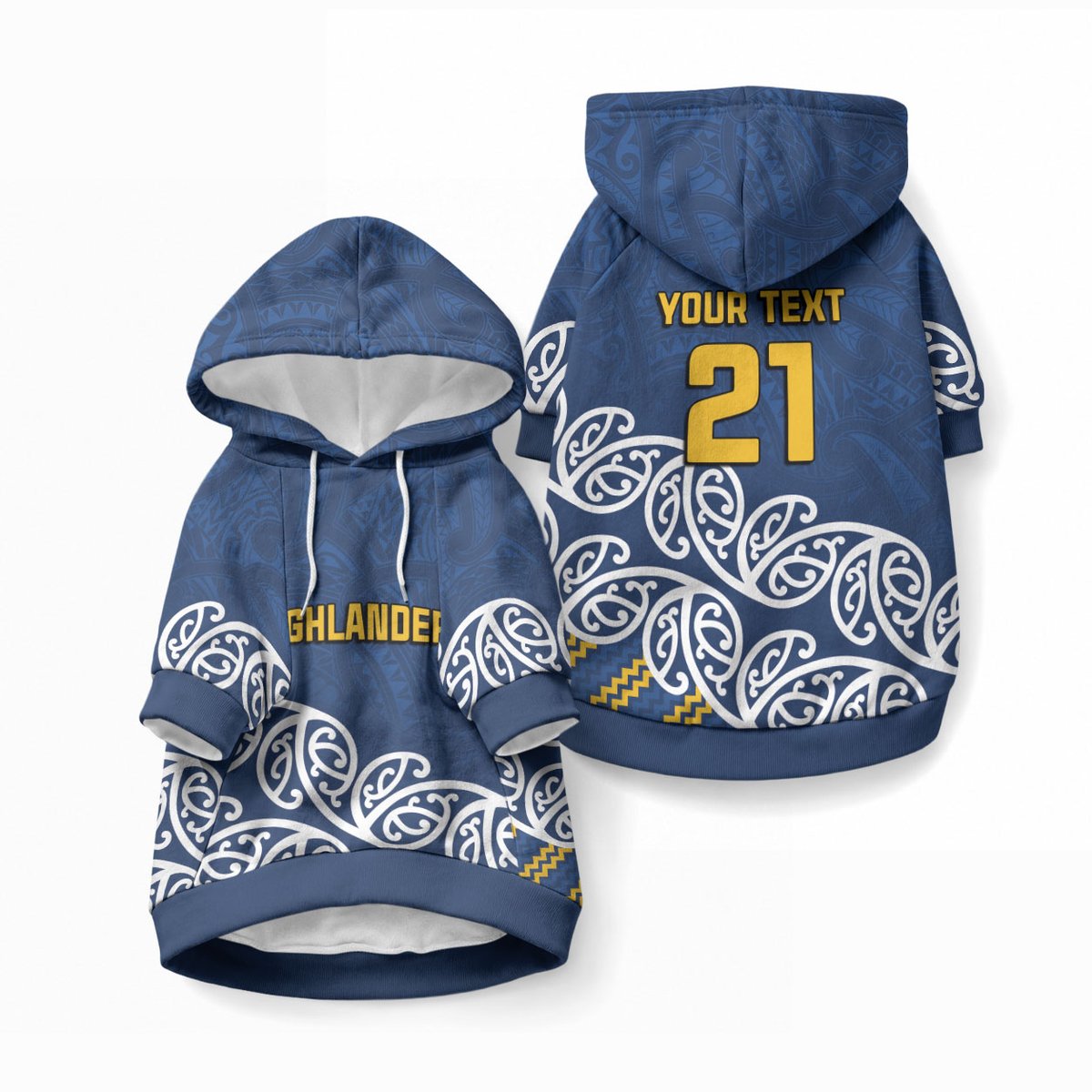 New Zealand Maori Rugby Pacific Custom Pet Hoodie Kahupeka Maori Kowhaiwhai Pattern