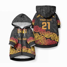 New Zealand Maori Rugby Pacific Custom Pet Hoodie Rangatira Maori Kowhaiwhai Pattern