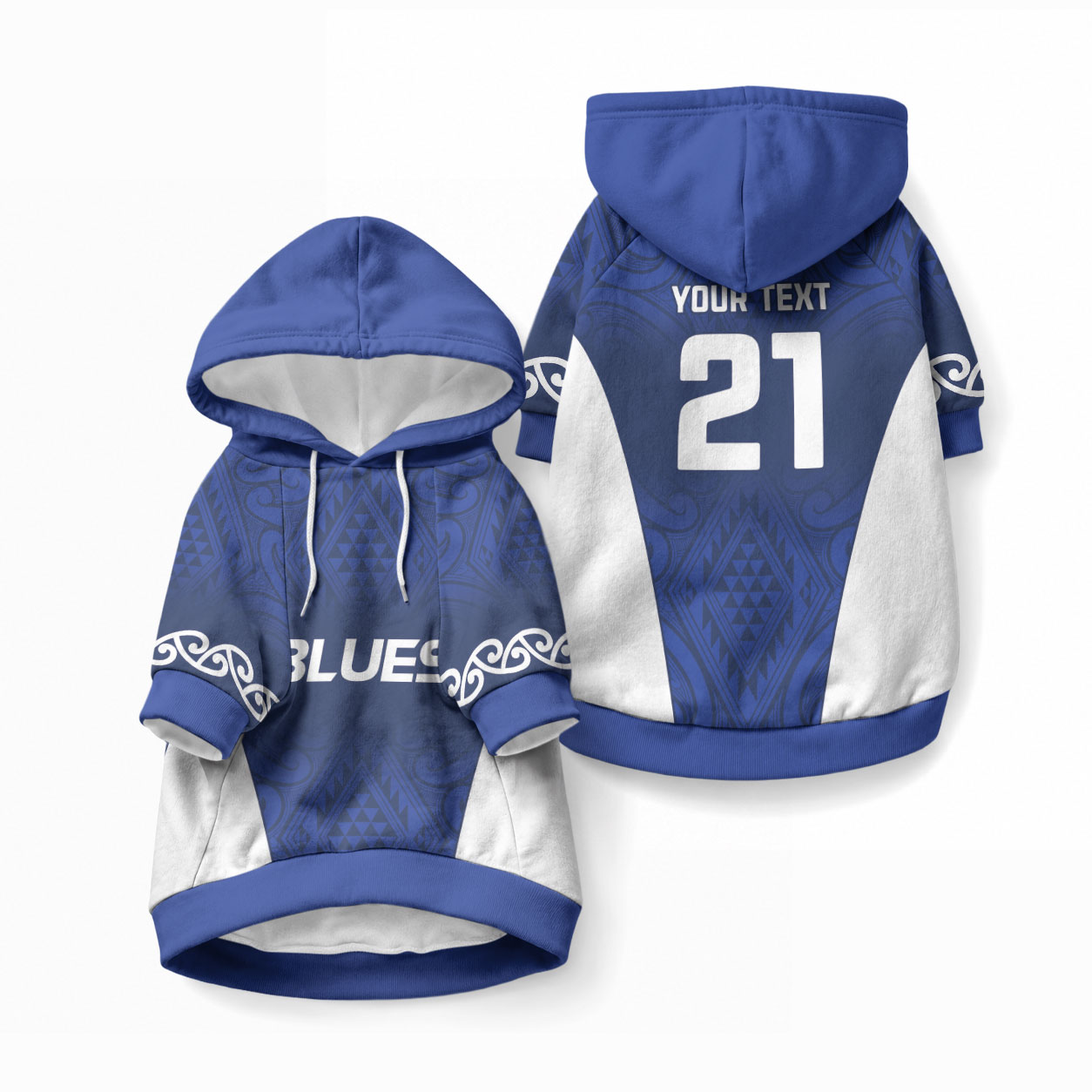 New Zealand Maori Rugby Pacific Custom Pet Hoodie Kahurangi Auckland All Blue