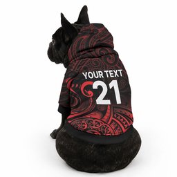 New Zealand Maori Rugby Pacific Custom Pet Hoodie Whatumoana Maori Tribal Tattoo