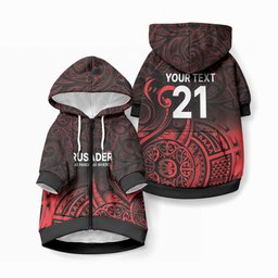New Zealand Maori Rugby Pacific Custom Pet Hoodie Whatumoana Maori Tribal Tattoo