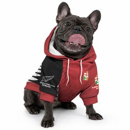 Custom British Lions New Zealand Pet Hoodie Half Black Fern