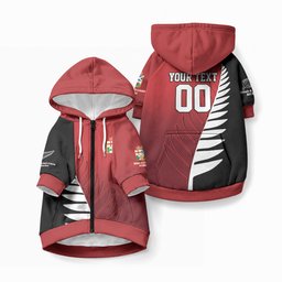 Custom British Lions New Zealand Pet Hoodie Half Black Fern