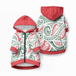 New Zealand Kowhaiwhai Christmas Pet Hoodie Traditional Maori Koru Pattern