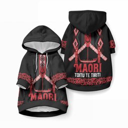 Toitu Te Tiriti Waitangi Pet Hoodie Black Wharenui House