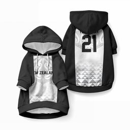 World Football 2026 New Zealand Custom Pet Hoodie All White Fern Maori Tribal