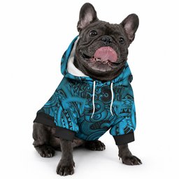 Aotearoa Maori Hei Tiki Pet Hoodie Kikorangi Kowhaiwhai Puhoro Motif
