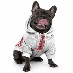 Toitu Te Tiriti Waitangi Pet Hoodie White Wharenui House